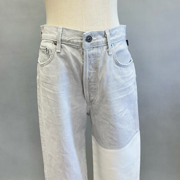 Agolde Pieced '90s Pinch Waist Jeans in Coin/Lace Recycled LeatherSize 28 NWT - Picture 8 of 16